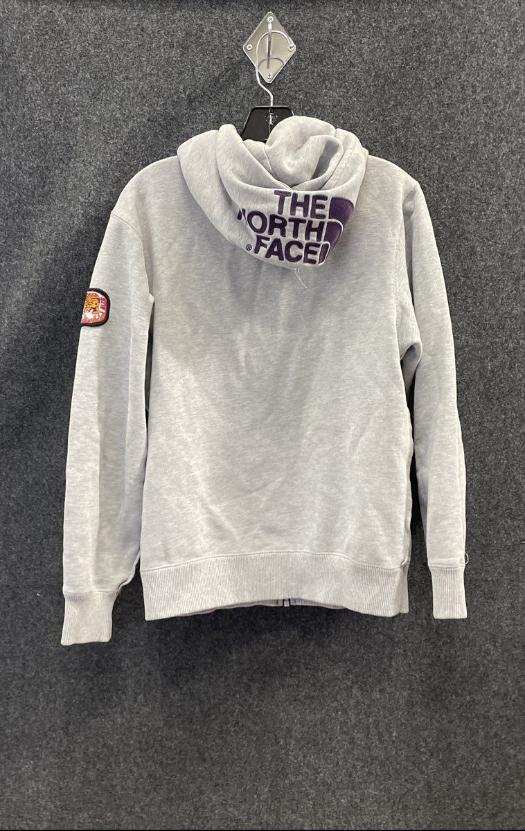 The North Face Men's Grey Purple Full Zip Hoodie Khumbu Patch Sz S