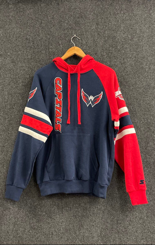 Starter Men's Washington Capitals NHL Hoodie Navy Blue Red Team Logo Sz S
