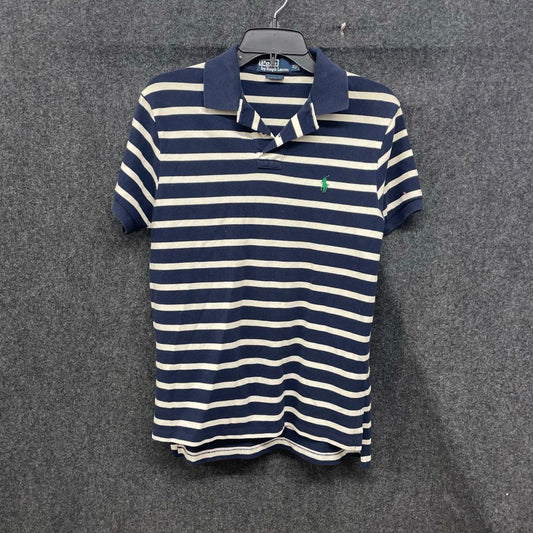 Polo Ralph Lauren Men's Navy White Striped Custom Fit Polo Shirt Sz M Green Pony