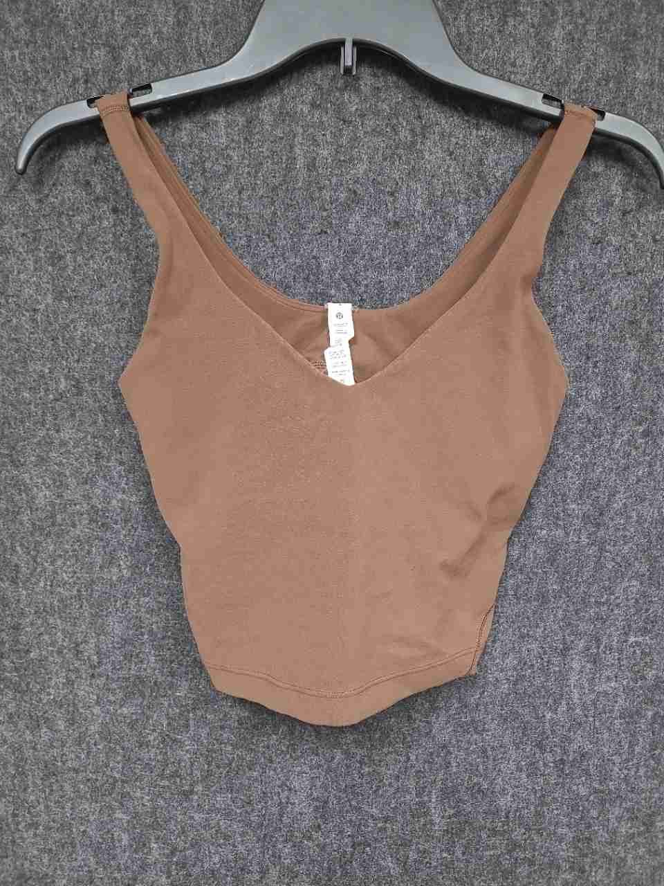 Lululemon Women's Align Tank Top Brown V-Neck Cropped Yoga Athletic Workout Sz 4