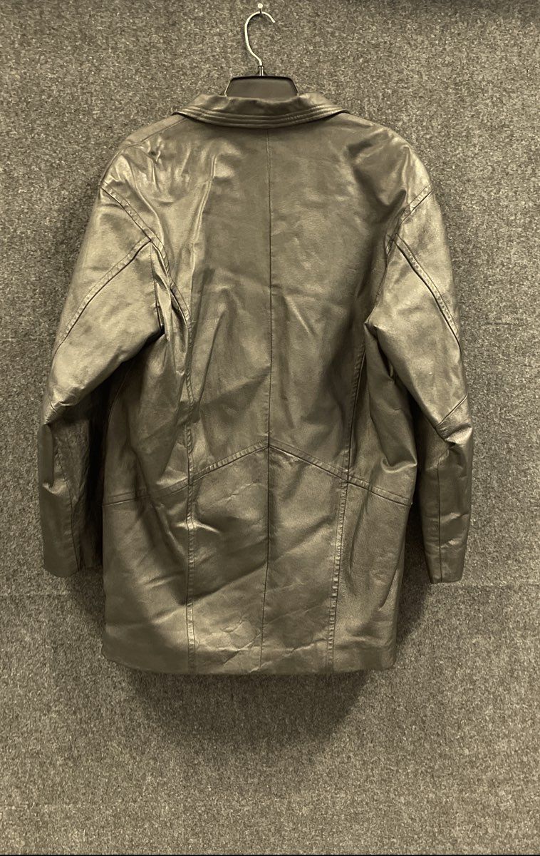 Vintage G III Black Leather Button Down Coat Men's Size Medium