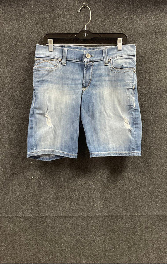 Ariat Women's Distressed Embroidered Pocket Bermuda Denim Shorts Size 31R