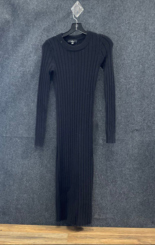 Lulus Women's Black Ribbed Long Sleeve Bodycon Sweater Dress Size XS NWT