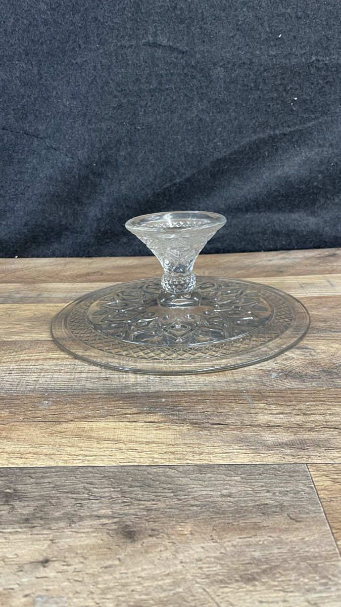 Glass "Cape Cod" Pattern Pedestal Cake Stand
