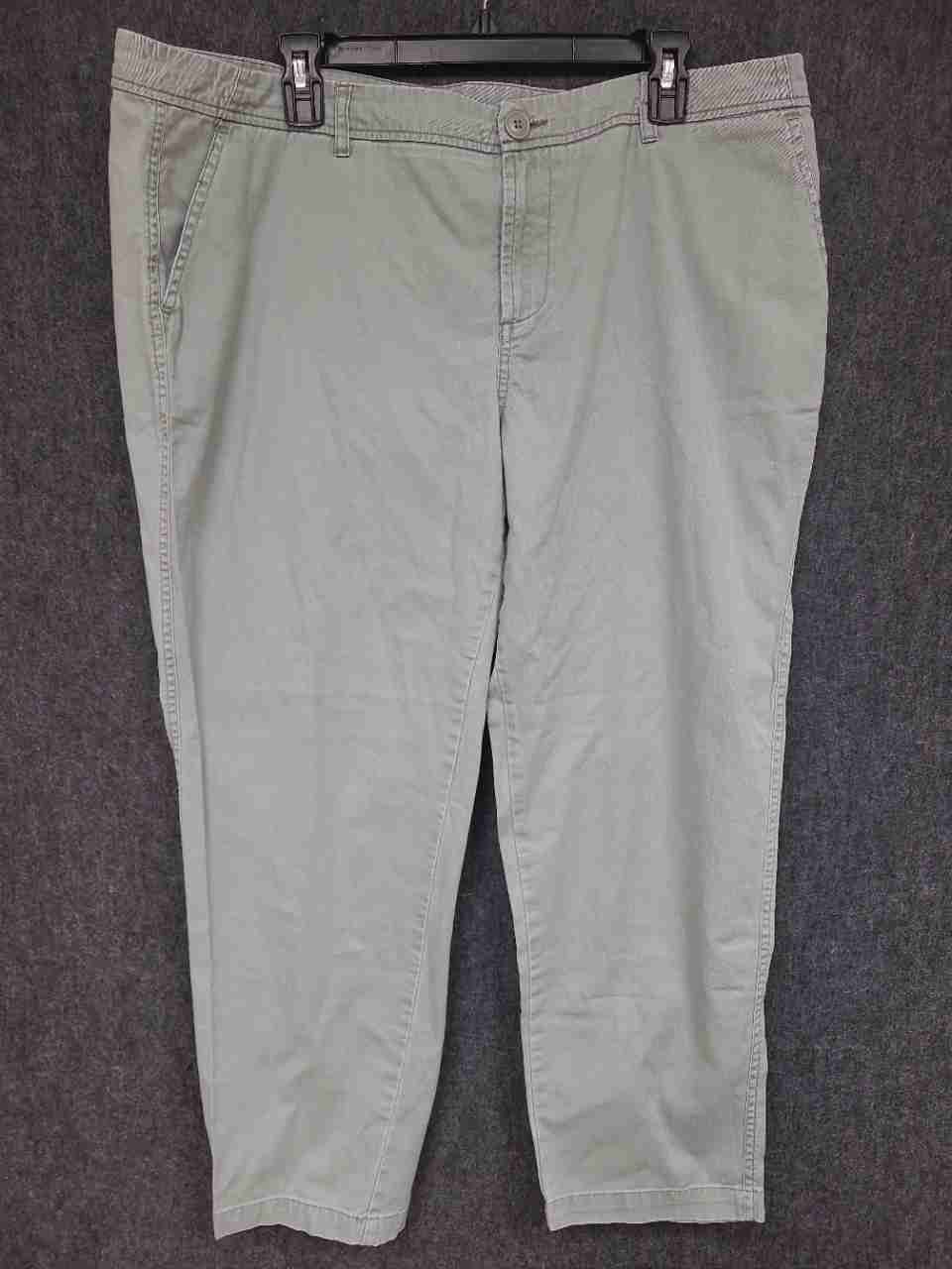 Woolrich Women's Sage Green 100% Cotton Chino Tapered Cropped Pants Sz 16