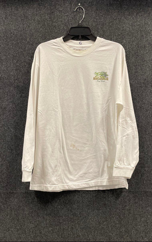 Margaritaville Men's White Seasoned Greetings Holiday Long Sleeve T-Shirt Sz L