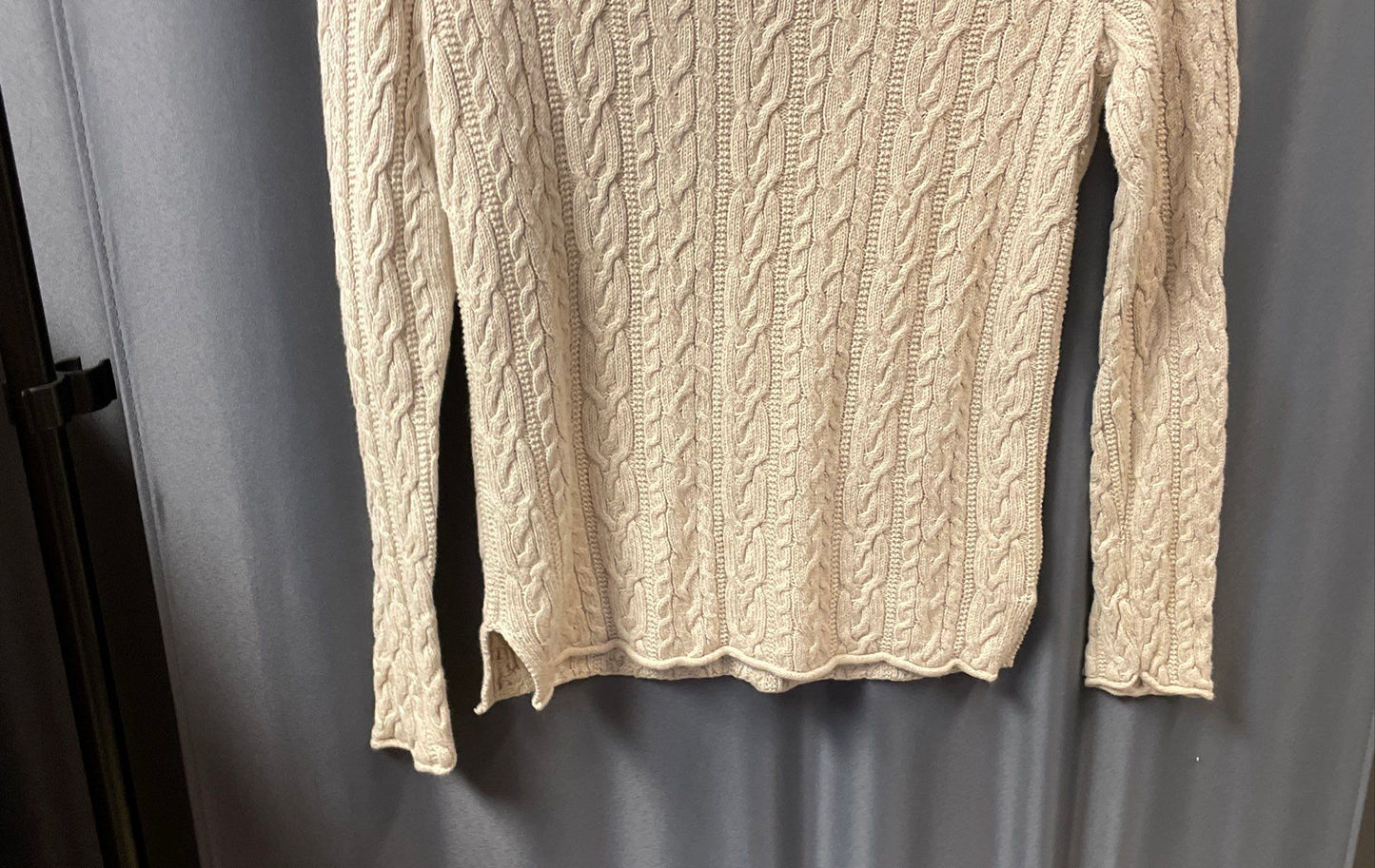 Lauren Jeans Co. Ralph Lauren Women's Beige Cable Knit Cotton Sweater Sz M