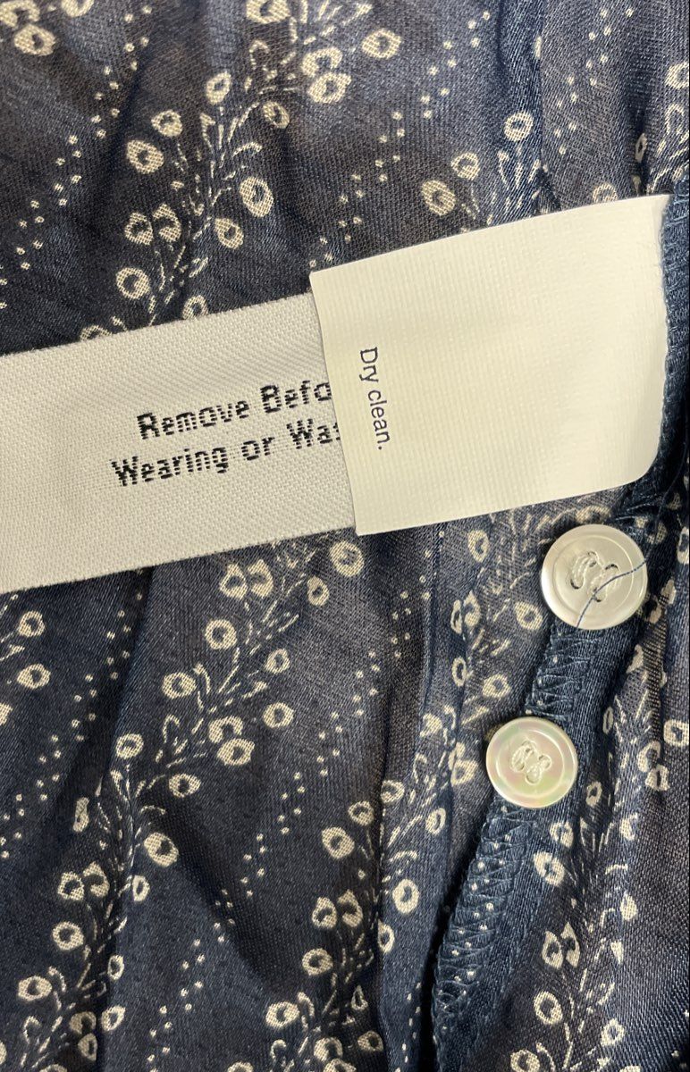 J.Crew Women's Blue Floral Vine Print Cotton Button Down Blouse Sz 4 NWT
