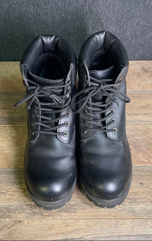 Rugged Shark Waterproof Skid Resistant Black Work Boots Men's Size 11W