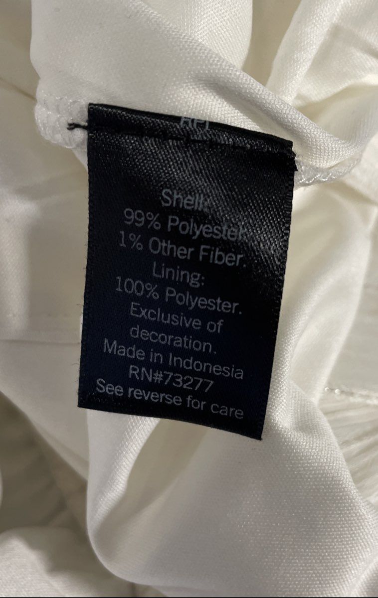 Simply Vera Wang Women's White Ruffle Peplum Surplice Blouse Metallic XL NWT