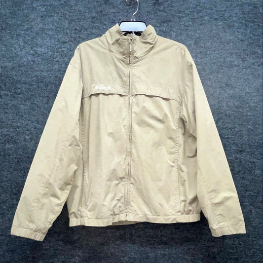 Columbia Men's Full Zip Vented Windbreaker Jacket Olive Khaki Mesh Lined Sz L