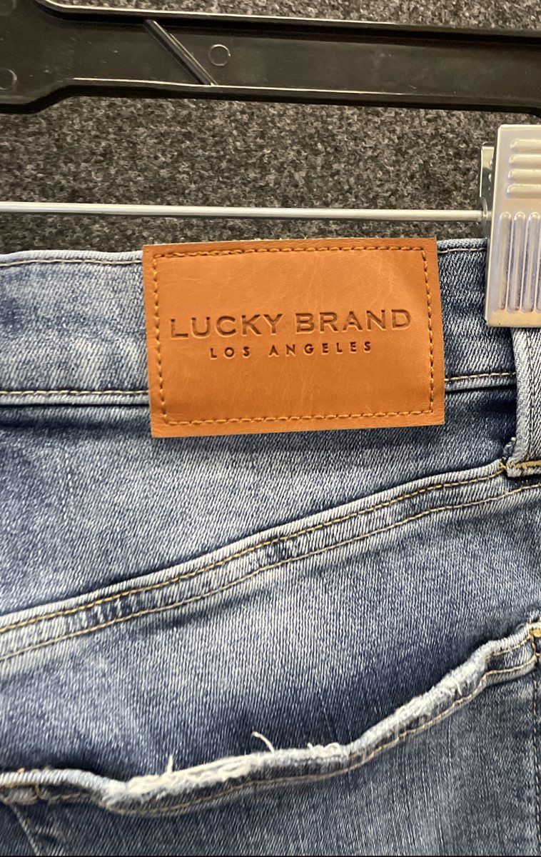 Lucky Brand Women's Blue Ankle Jeans Medium Wash Distressed Pockets Size 4/27