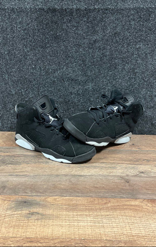 Nike Air Jordan 6 Retro Chrome Black Metallic Silver GS Size 2.5Y