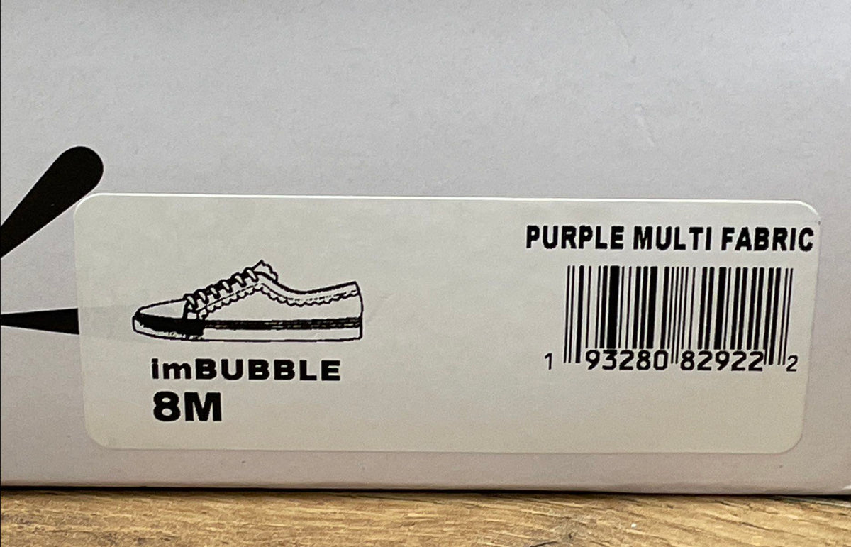 Isaac Mizrahi Live! IMBubble Purple Floral Scalloped Women's Sneakers Size 8