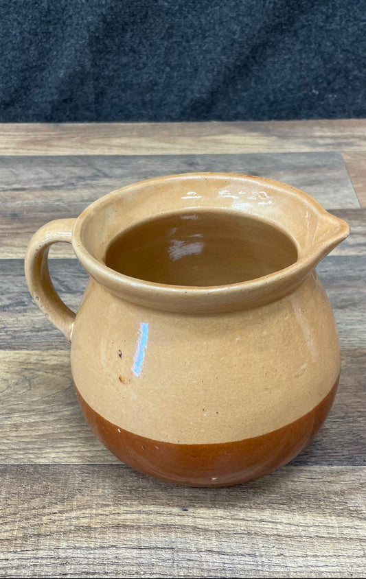 Vintage Cabinart Bake Ware Ceramic Pitcher Creamer USA Log Cabin Motif