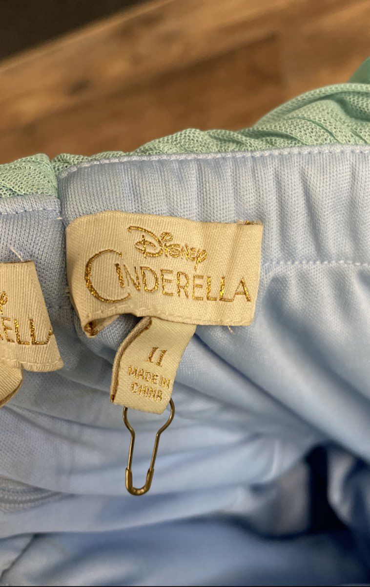 Disney Cinderella Women's Ice Blue Strapless Ruched Jeweled Prom Dress Sz 11