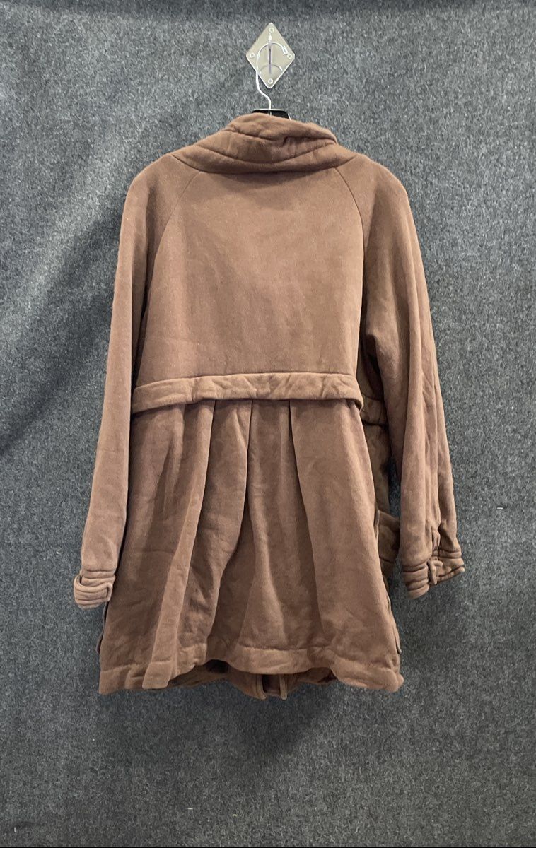 Columbia Women's Brown Funnel Neck Pleated Back Fleece Jacket Parka Sz XL
