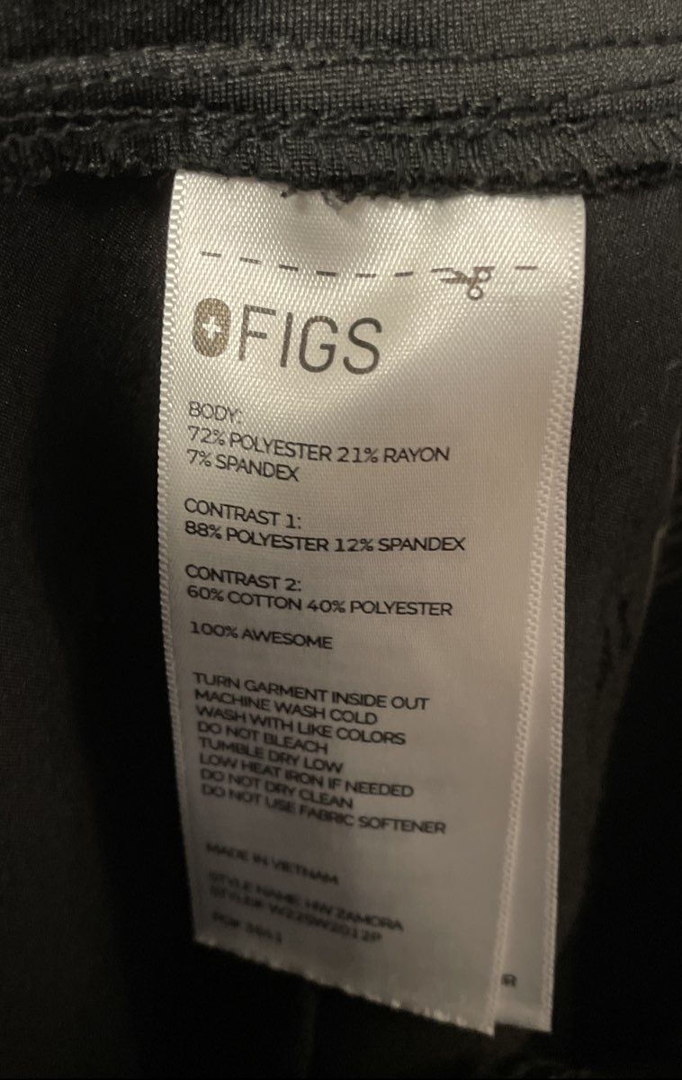Figs Women's Zamora Jogger Scrub Bottoms Black Cargo Pockets Sz XXS/P