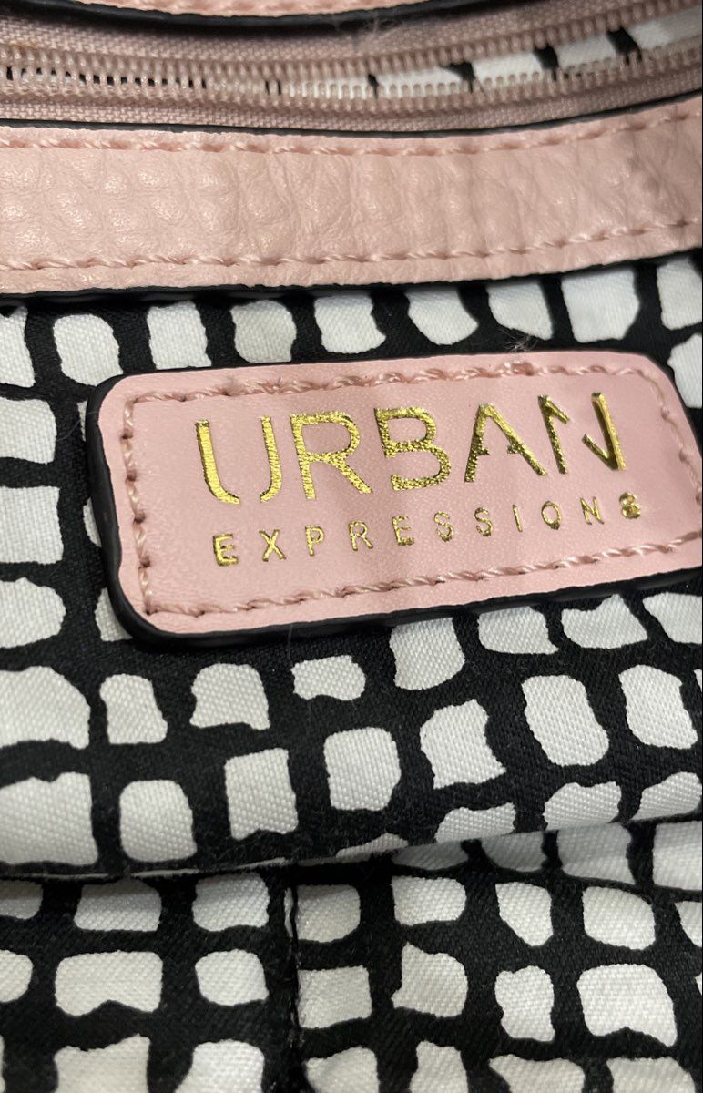 Urban Expressions Pink Leather Satchel Handbag Gold Hardware Crossbody Bag