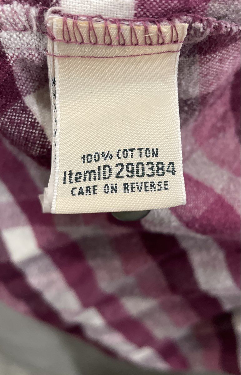 LL Bean Women's Magenta Scotch Plaid 100% Cotton Button Up Flannel Shirt Sz S