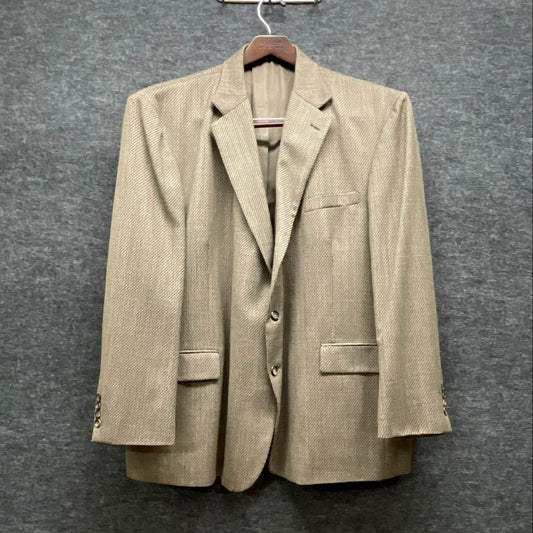 Baracuta Men's Tan Brown Micro Weave Two Button Notch Lapel Blazer Jacket