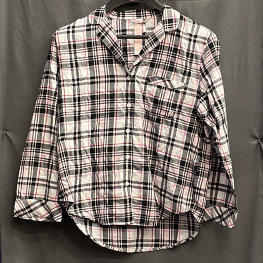 Victoria's Secret Women's Plaid Flannel Pajama Top Shirt NWT Size S