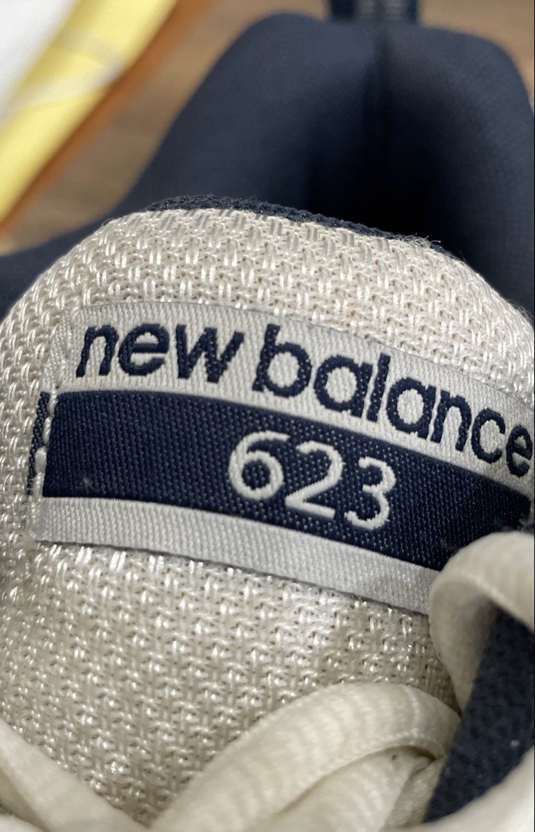 New Balance 623v2 White Navy Blue Leather Cross Training Shoes Men's Size 12