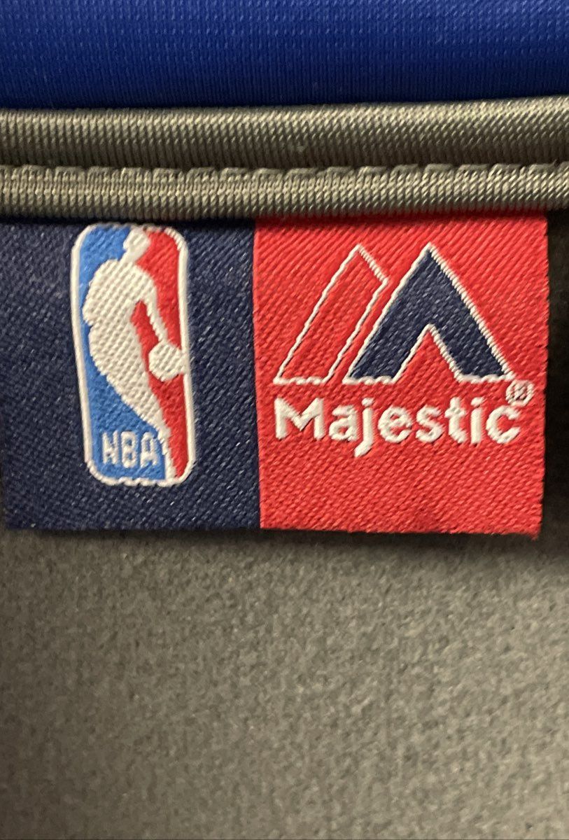 Men's Majestic NBA Blue/Grey Polyester Collared Zip-Up Jacket Size 3X