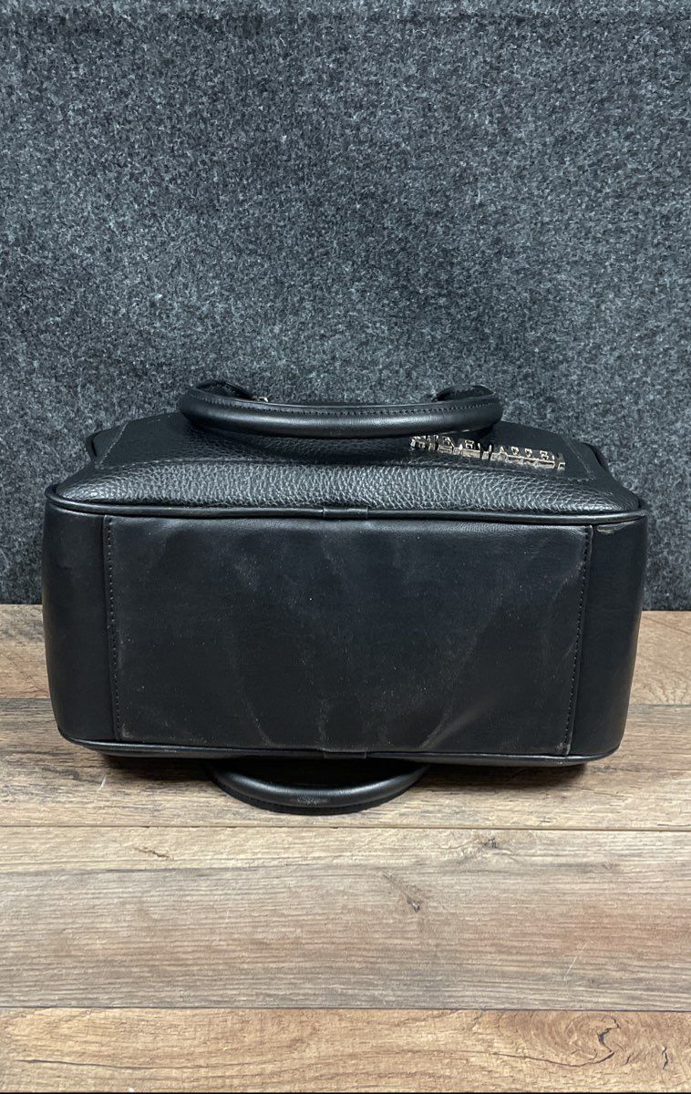 Steve Madden Black Pebbled Faux Leather Satchel Handbag Crossbody Bag