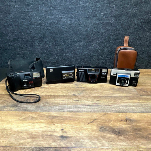 Vintage Kodak Nikon Camera Lot 4 Pieces 35mm Disc Instamatic Point & Shoot