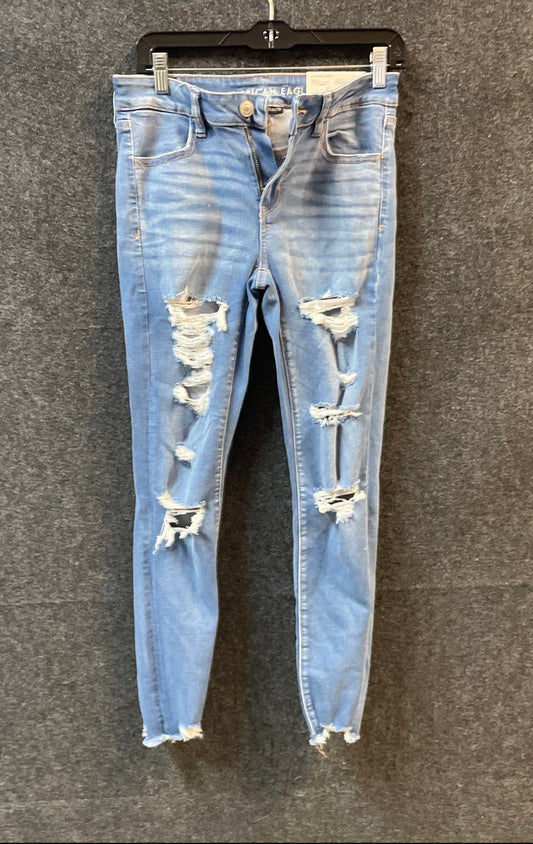 American Eagle Women's Next Level Stretch Distressed Jeggings Light Wash NWT 8