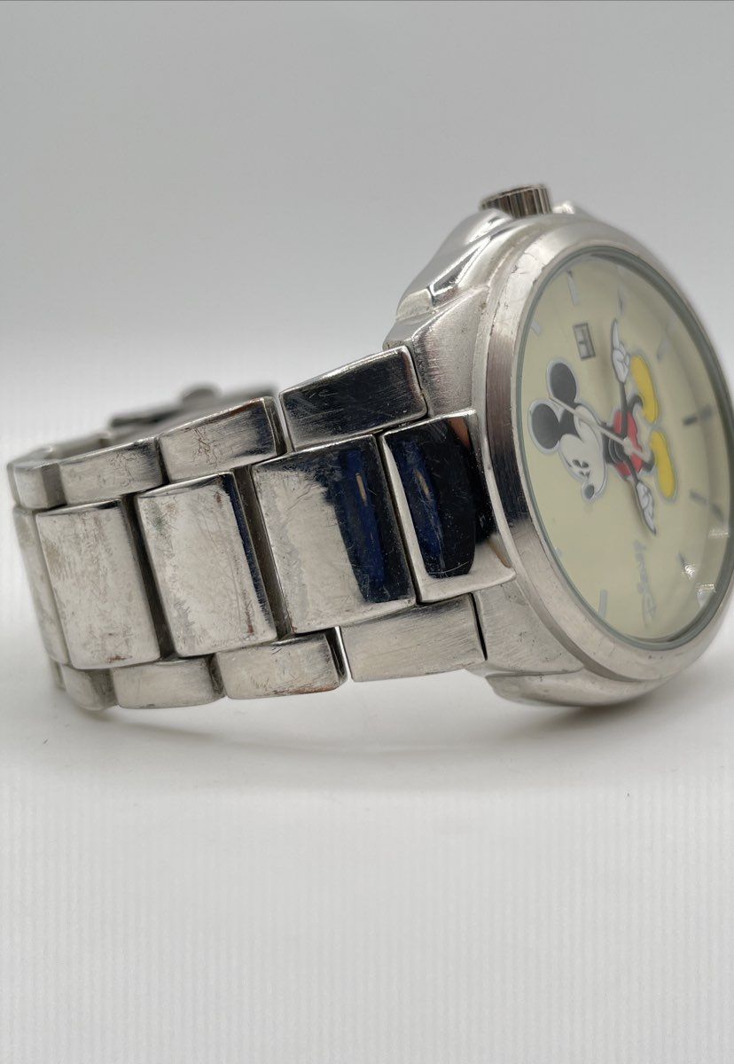 Disney Silver Tone Mickey Mouse Watch Model MK2085 *Not Working*
