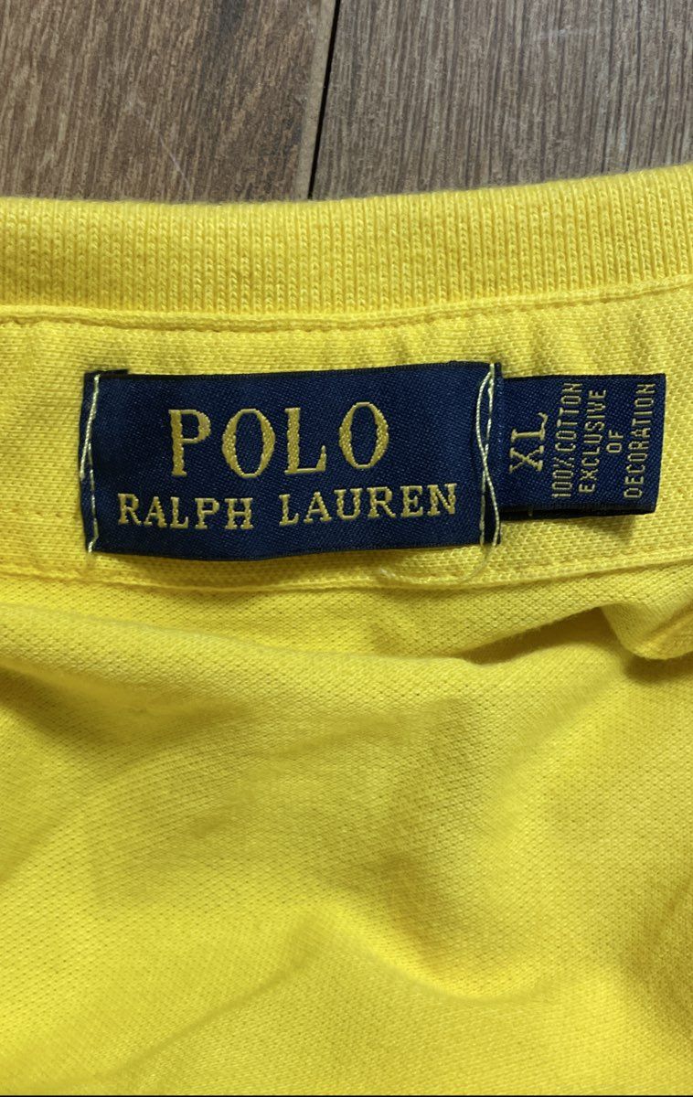 Polo Ralph Lauren Men's Yellow Polo Bear Short Sleeve Pique Cotton Shirt Sz XL