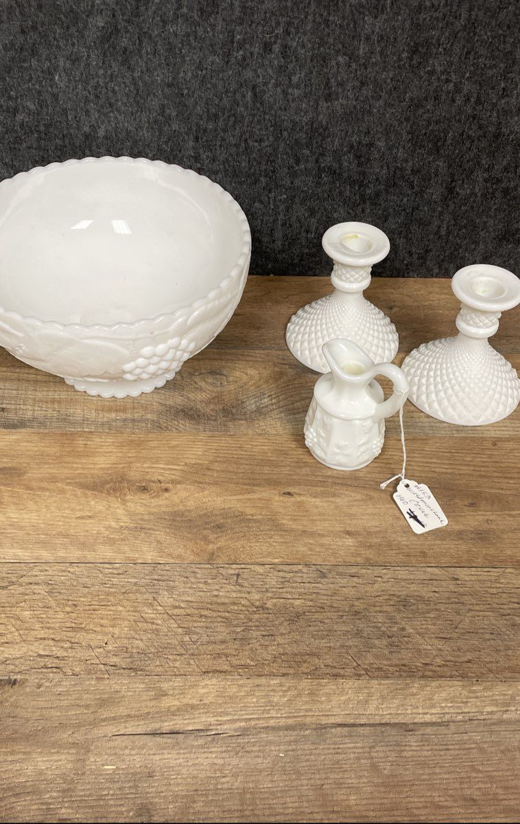 Mixed Milk Glass Lot