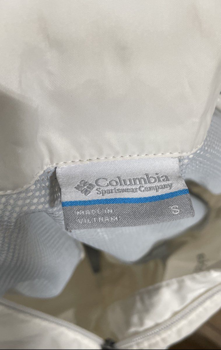 Columbia Women's White Lightweight Hooded Windbreaker Jacket Mesh Lined Sz S