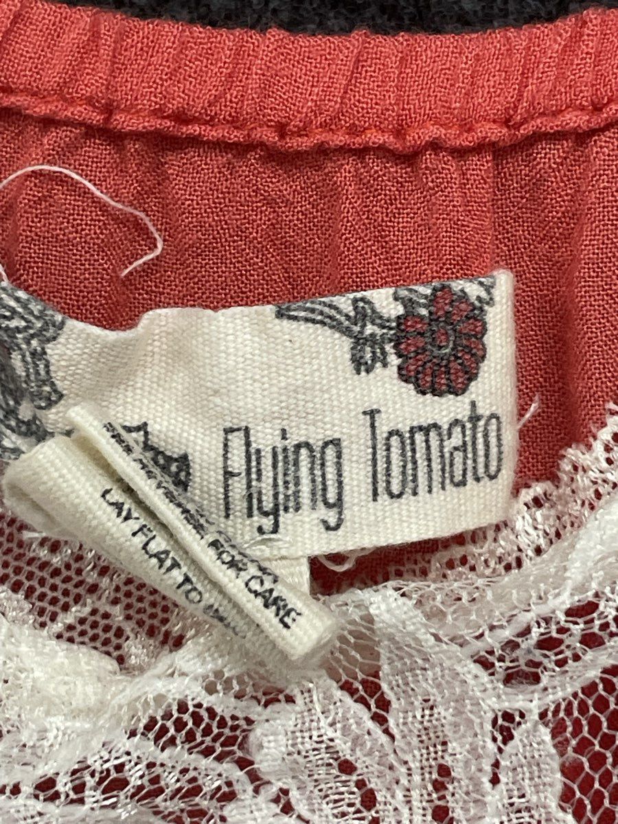 Flying Tomato Women's Orange Lace Tiered High Low Boho Peasant Dress Sz M