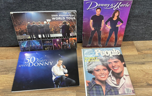 Donny & Marie Osmond 4 Pc Book Magazine Lot 1977 People Flamingo Vegas Program