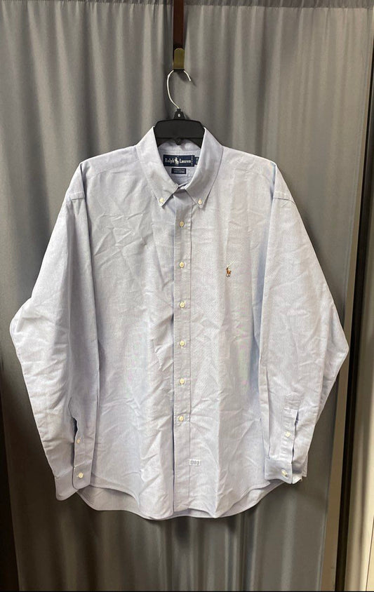 Ralph Lauren Men's Blue Yarmouth Button Down Oxford Long Sleeve Shirt Sz 16.5/35