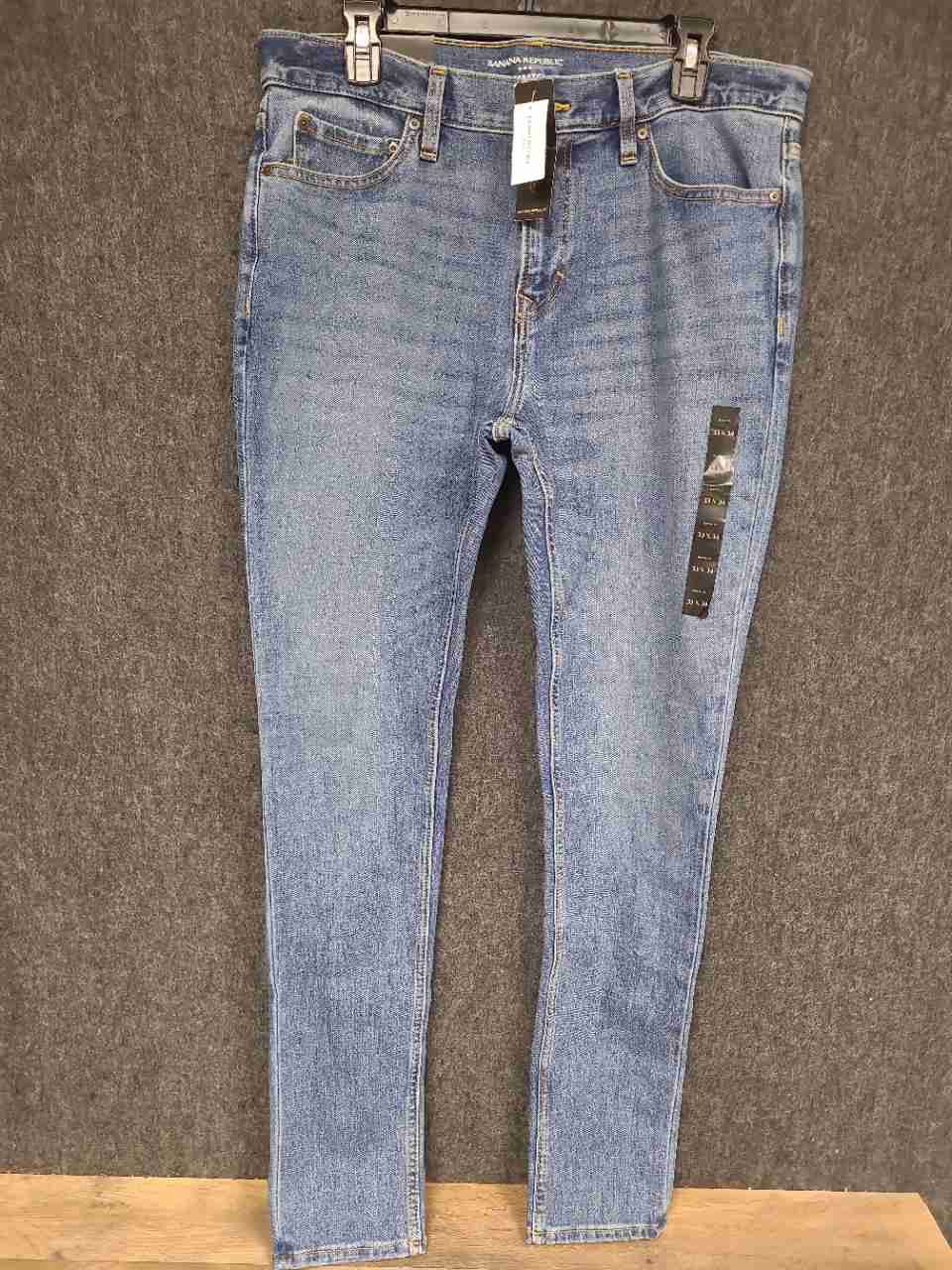 Banana Republic Men's Blue Travel Stretch Skinny Fit Jeans Sz 33x34 NWT