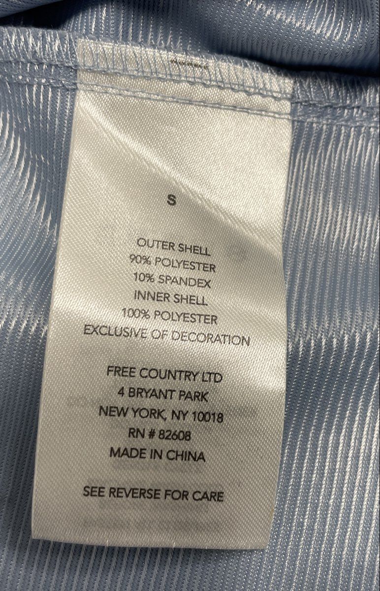 Free Country Women's Ice Blue Hooded Full Zip Softshell Jacket Windbreaker Sz S