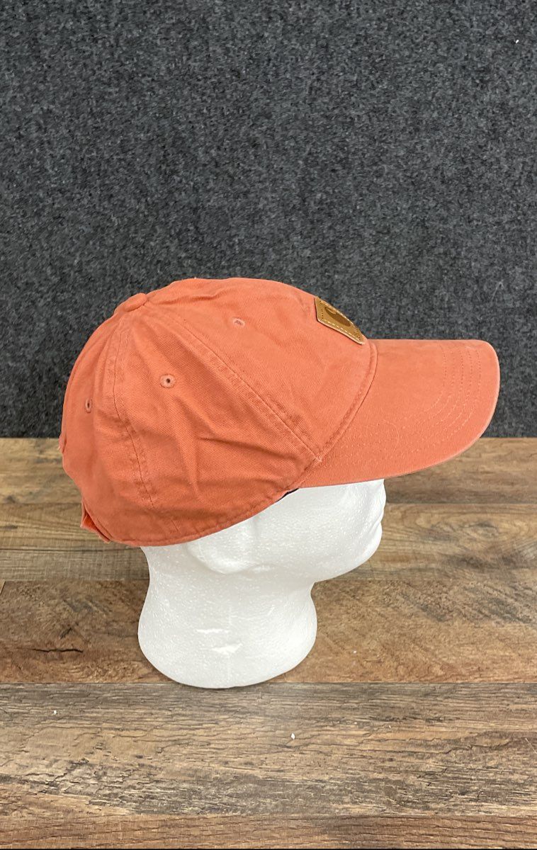 Carhartt Men's Hat Orange Canvas Cotton Logo Patch Adjustable Strapback Sz OS