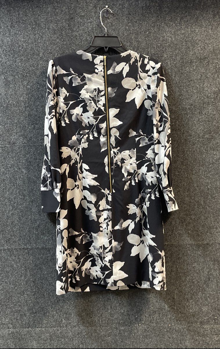 The Limited Women's Black White Floral Vine Puff Sleeve Shift Dress Sz 10 NWT