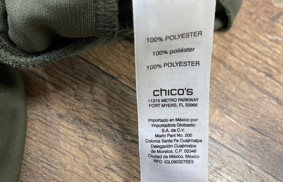 Chico's Women's Utility Ruffle Jumpsuit Grape Leaf Green Wide Leg Sz 2 NWT