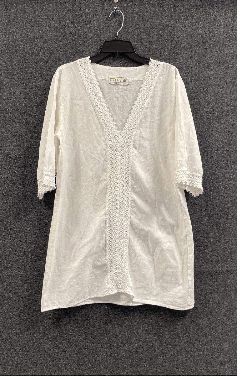 Seaspice White Peruvian Cotton Blouse Top Women's Size Small