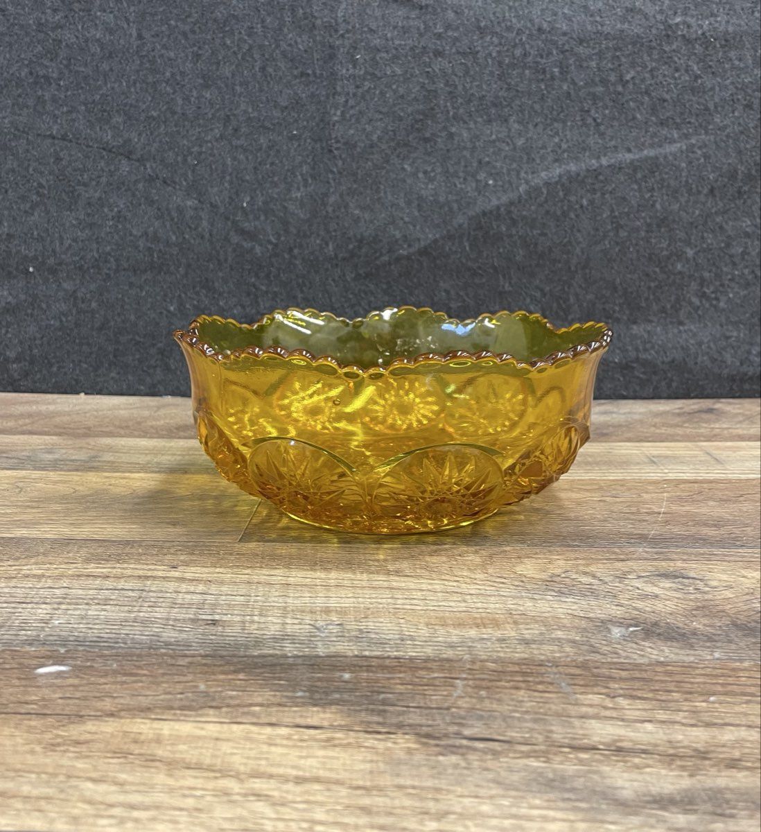 Vintage Style Amber Glass Bowl