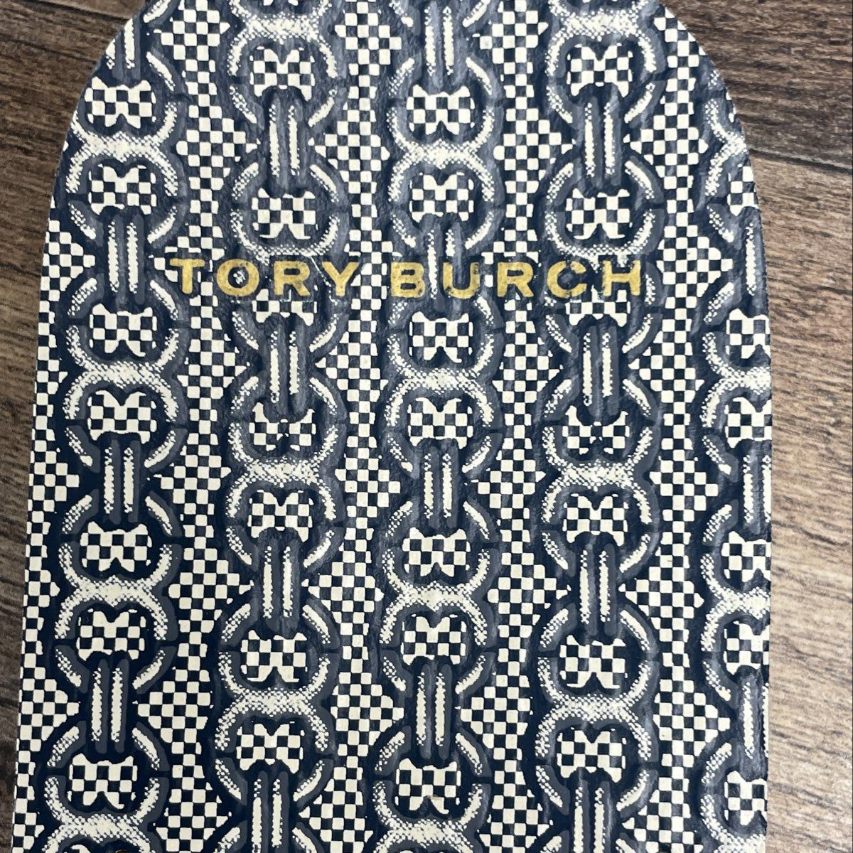 Tory Burch Gemini Link Thin Flip Flops Blue White Sandals Women's Size 8