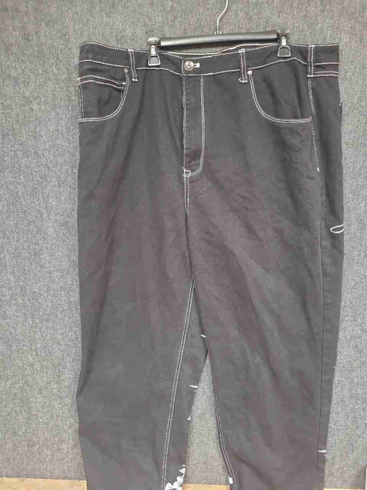 Ninth Ambush Hall Men's Black White Contrast Stitch Dragon Graphic Jeans Sz 44