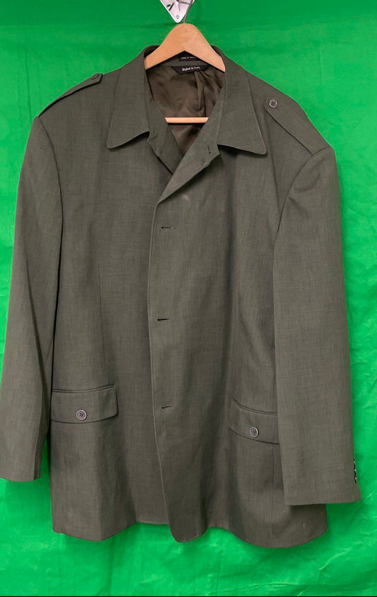 Zacchi Men's Olive Green Military Style Sport Coat Blazer Epaulets Sz 50R