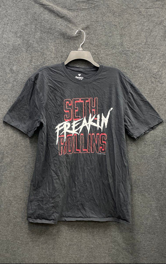 Fanatics Men's Black Seth Freakin Rollins WWE Wrestling Graphic T-Shirt Sz XL
