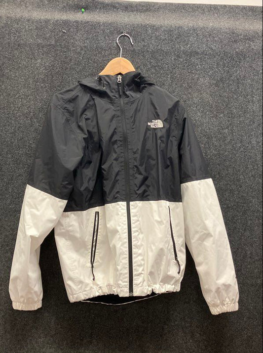 The North Face Men's Windbreaker Jacket Black White Colorblock Hooded Sz S